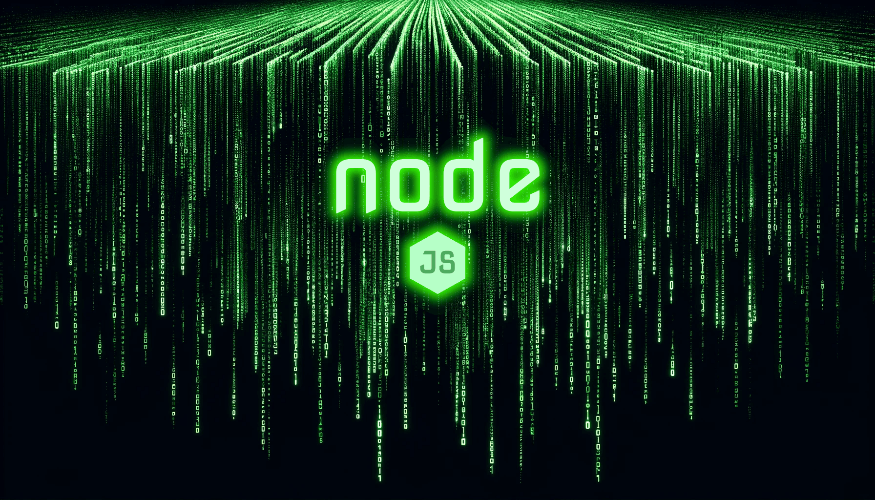 a waterfall of code with the text node.js